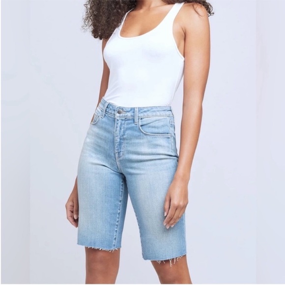 L’agence Taylor High Rise Denim Short in Colby Blue - Picture 1 of 9
